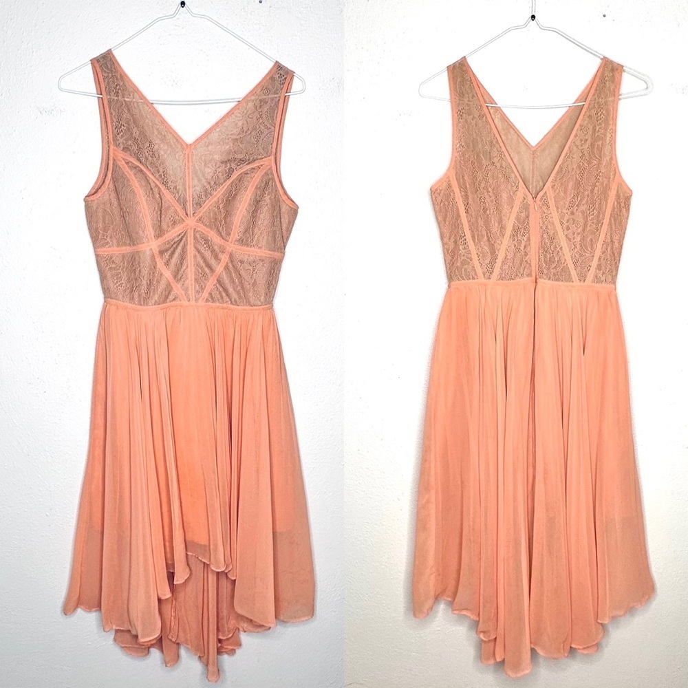 BCBG Paris Lingerie‎ Illusion Lace Pleated Dress Size 4​